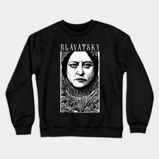 Madame Helena P Blavatsky Esoteric Blockprint Design Crewneck Sweatshirt